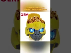 Baldes personalizados de pipoca para eventos e teatros.