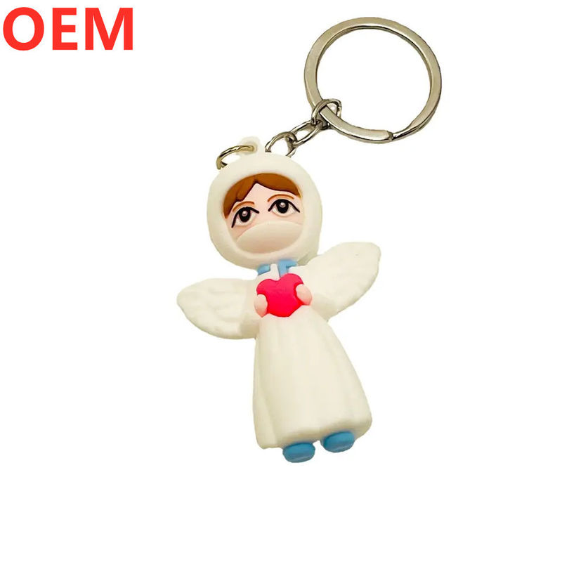 Custom 3d plástico criativo desenho animado Key Ring Keychain OEM fábrica atacado de plástico desenho animado Keychain