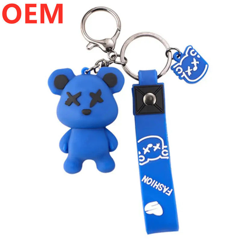 Custom 3d plástico criativo desenho animado Key Ring Keychain OEM fábrica atacado de plástico desenho animado Keychain
