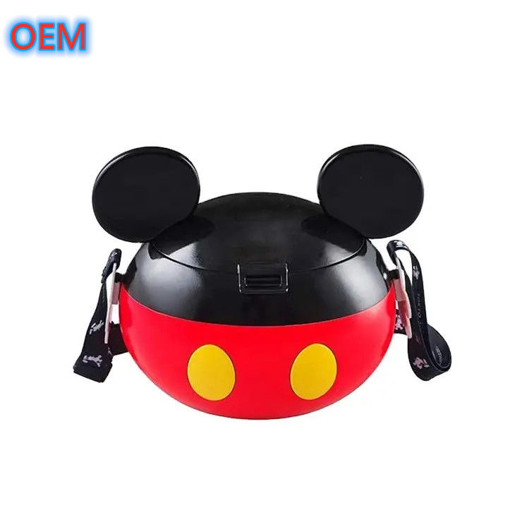 Cartoon 3d baldes de pipoca reutilizáveis Personalização Design OEM Recipiente de plástico Baldes de pipoca
