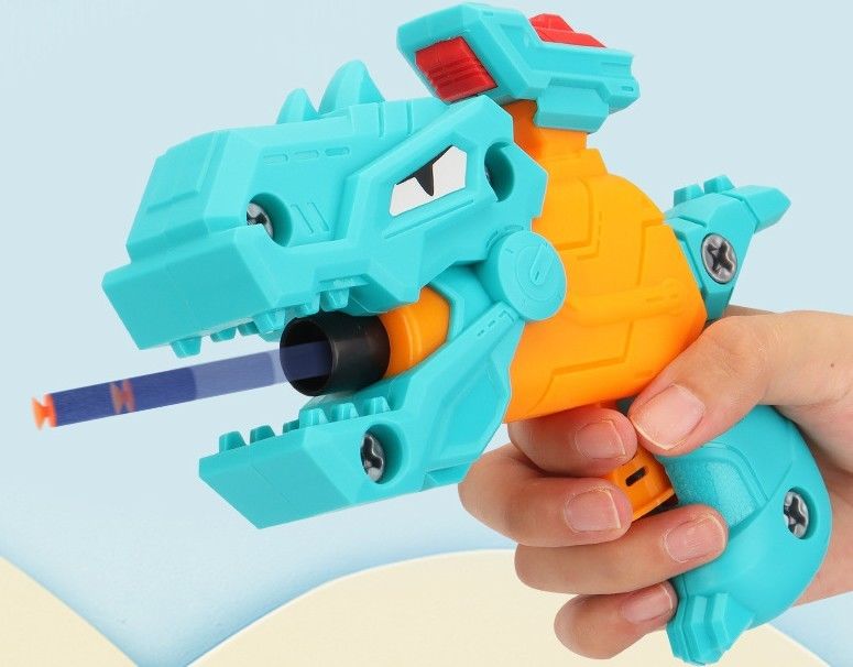 Arma de brinquedo infantil DIY Desmontagem de bebê Dinossauro armas de bala macia brinquedo EVA borracha de borracha modelo de arma montado