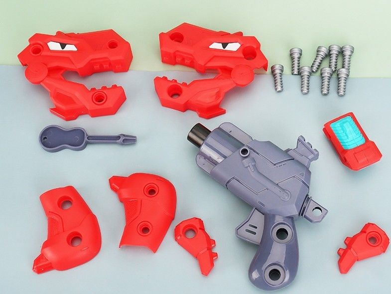 Arma de brinquedo infantil DIY Desmontagem de bebê Dinossauro armas de bala macia brinquedo EVA borracha de borracha modelo de arma montado