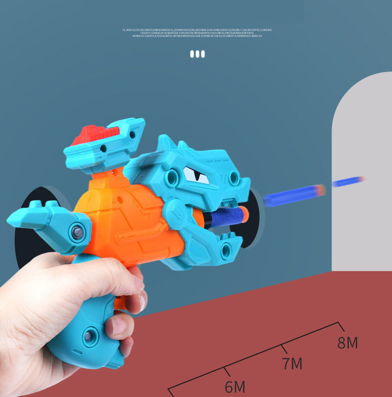 Arma de brinquedo infantil DIY Desmontagem de bebê Dinossauro armas de bala macia brinquedo EVA borracha de borracha modelo de arma montado