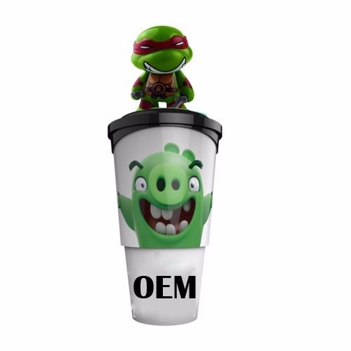 OEM 3D Coleccionável Designer Brinquedo Personalizado Seu Próprio Copo de Plástico 3D Cartoon Drink Cup