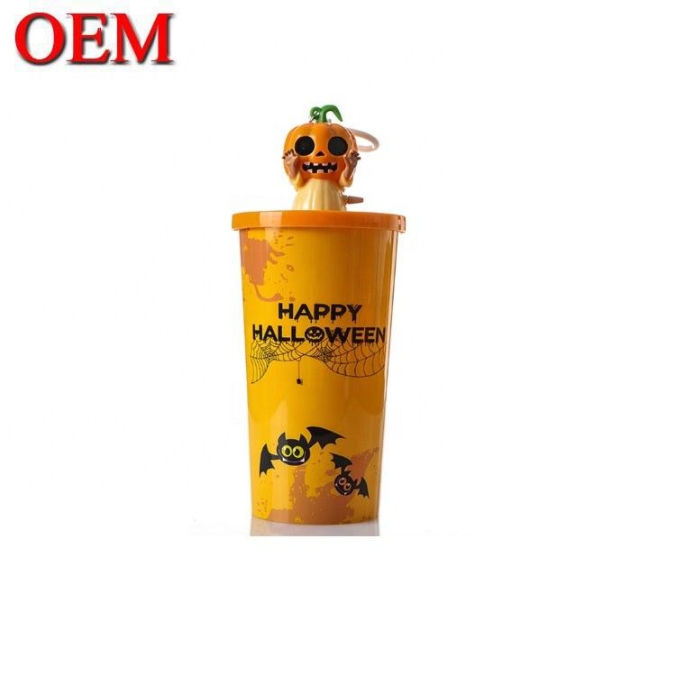 OEM 3D Coleccionável Designer Brinquedo Personalizado Seu Próprio Copo de Plástico 3D Cartoon Drink Cup