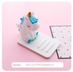 Cartão animado de silicone preguiçoso porta-telefone móvel unicórnio escritório de carro multifunção suportes ajustáveis antiderrapante