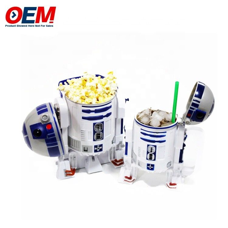 Recipiente de pipoca de plástico personalizado Impresso Star de cinema Balde de pipoca de filme com tampa