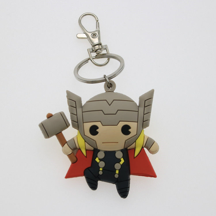 Brinquedos personalizados fazem 3D Cartoon Anime Capitão América Chave de Chave de Borracha Chave de Chave de Chave de PVC