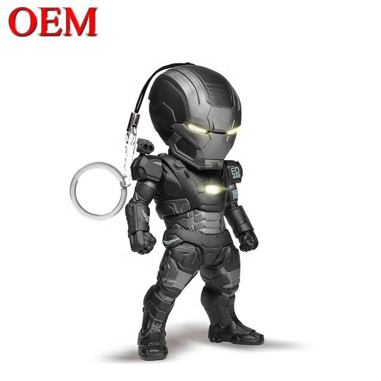 brinquedo de vinil personalizado fazer 3D LED Cartoon Keychain Acessórios Chave de plástico para sacos