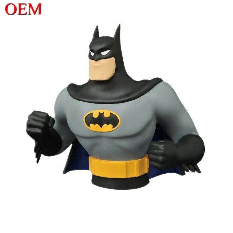 Produtor de brinquedos personalizados 3D Bat-Man Toy caixa de dinheiro figuras figurino de plástico
