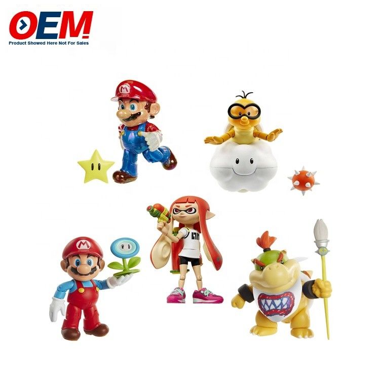 Fábrica de brinquedos de plástico customizados de PVC vinil customizados Kawaii Figure Mario Colectivo Toy Set