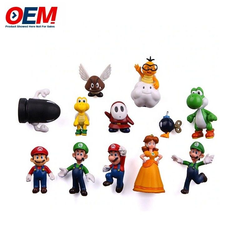 Fábrica de brinquedos de plástico customizados de PVC vinil customizados Kawaii Figure Mario Colectivo Toy Set