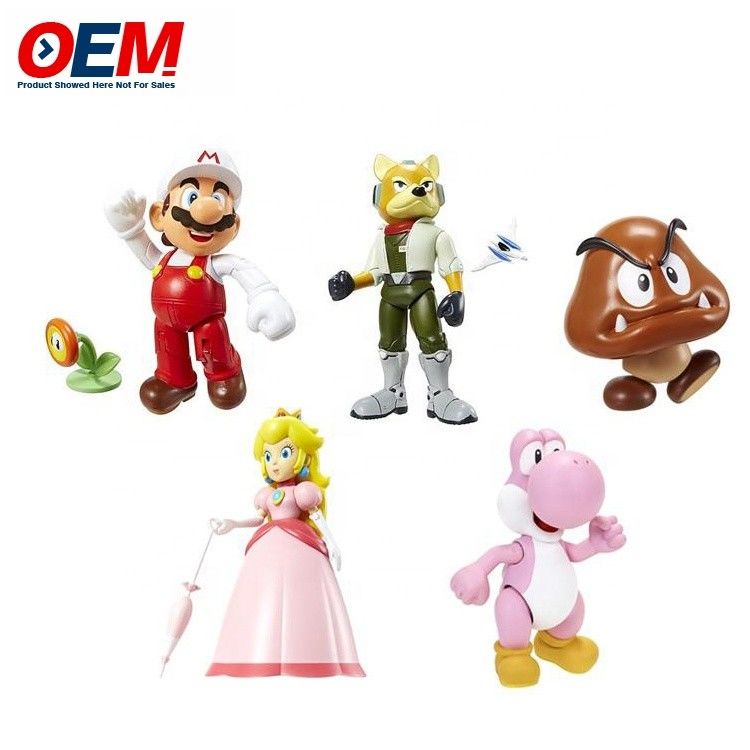 Fábrica de brinquedos de plástico customizados de PVC vinil customizados Kawaii Figure Mario Colectivo Toy Set