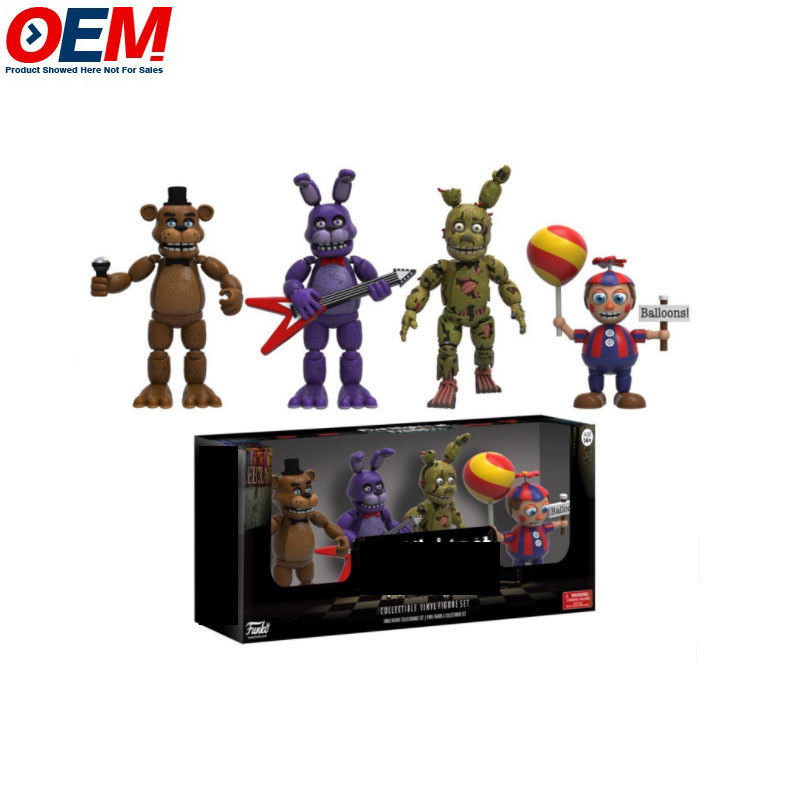 Customizado OEM Venda Quente Nova chegada Cinco Noites no Freddy Figuras de Ação 4pcs/pacote FNAF Toy Model PVC Figura de Ação