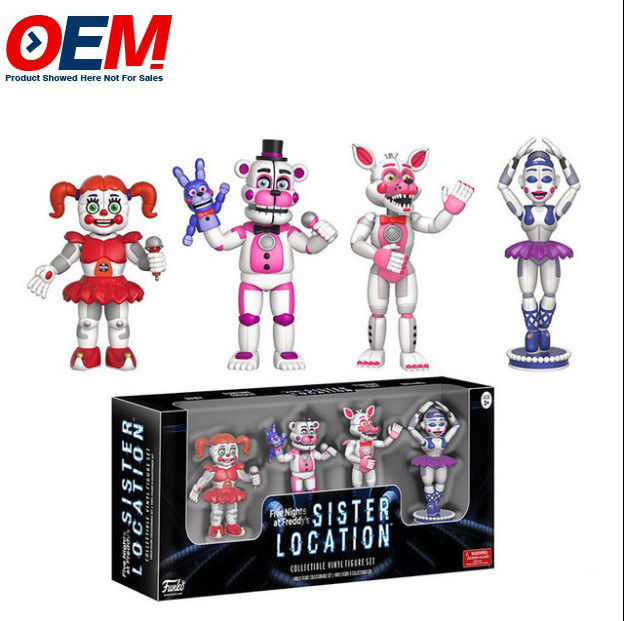 Customizado OEM Venda Quente Nova chegada Cinco Noites no Freddy Figuras de Ação 4pcs/pacote FNAF Toy Model PVC Figura de Ação