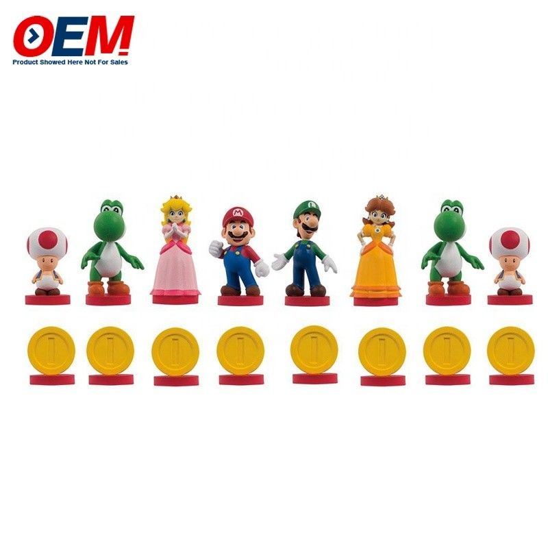 Conjunto de xadrez de personagens de plástico de PVC personalizado Figurinas de xadrez OEM Conjunto de tabuleiro de xadrez Faça brinquedo de xadrez engraçado