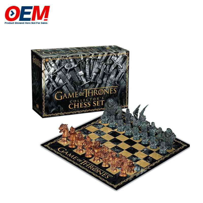 Conjunto de xadrez de personagens de plástico de PVC personalizado Figurinas de xadrez OEM Conjunto de tabuleiro de xadrez Faça brinquedo de xadrez engraçado