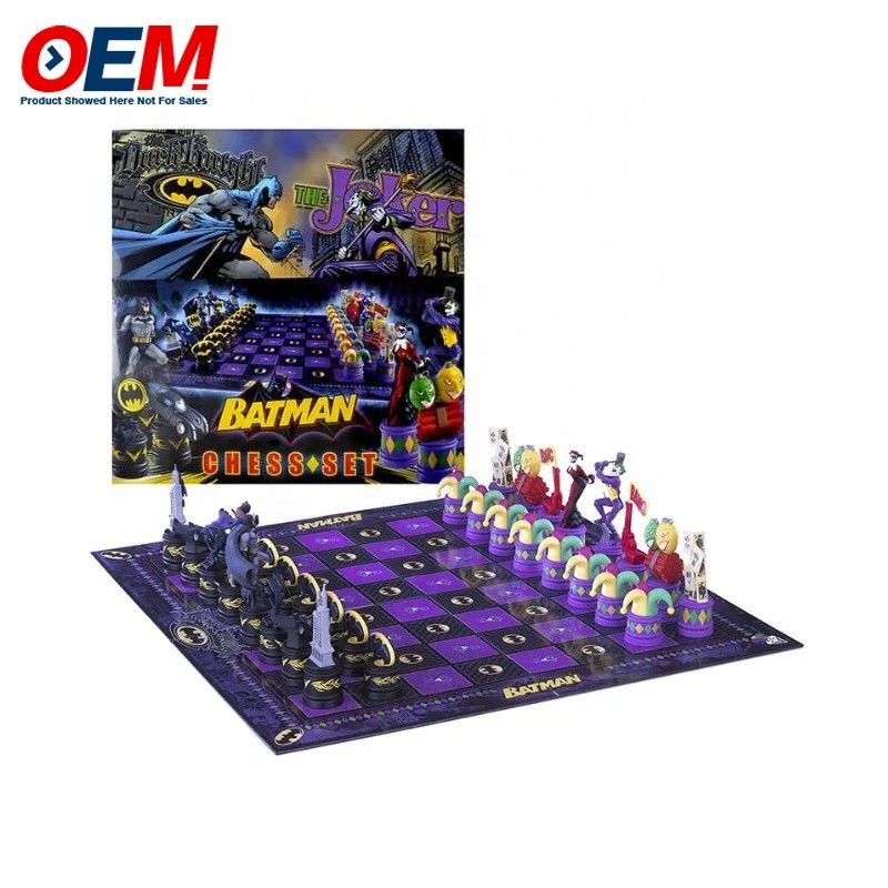 Plastico personalizado filme decorativo heróis figura de personagem jogo de xadrez feito desenho animado