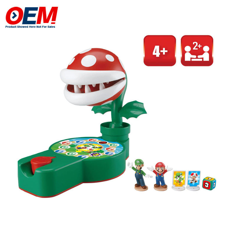 Jogos Dentes Super Mario Piranha Plant Escape Feito Jogo de Ação de Mesa para Idades 4+ com 2 Figuras de Ação Super Mario Colecionáveis