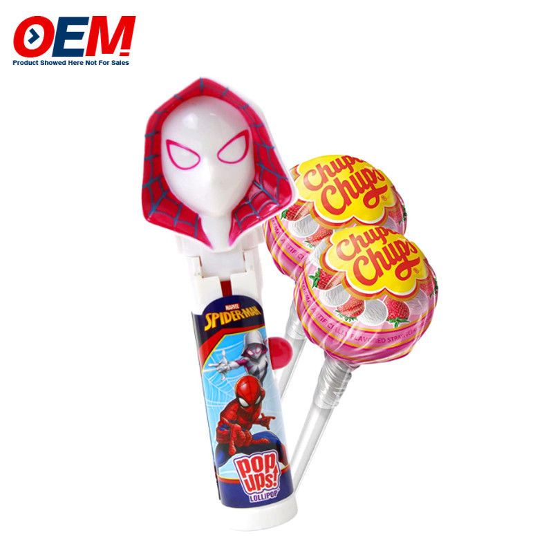 Caixa de segurador de chupa-chupa feita de brinquedo de doces de plástico OEM Criativo Chupa-chupa brinquedo para criança