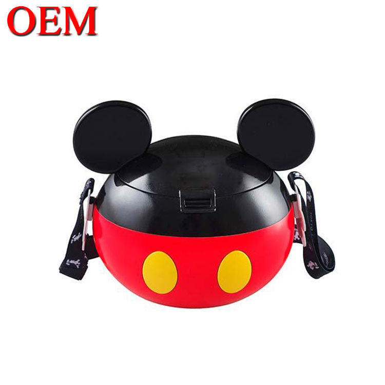 Personagem de desenho animado Personagem de desenho animado de plástico em forma de leão Containers de pipoca com tampa para coleção