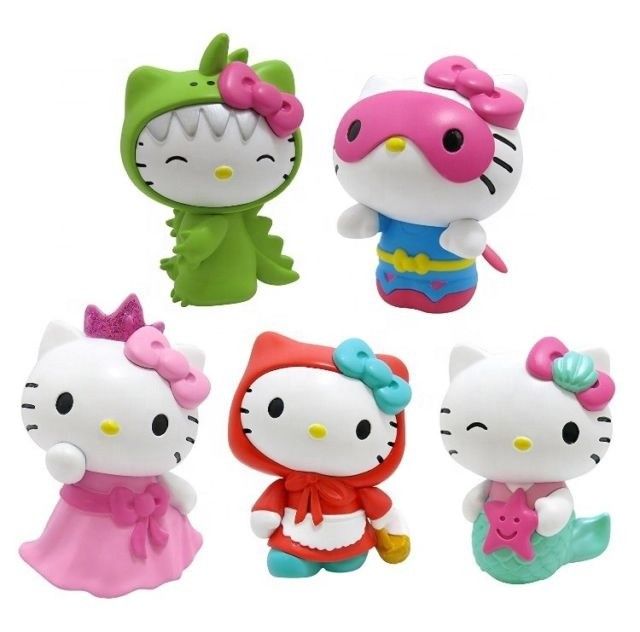 Custom OEM Feito PVC Mini plástico Cartoon Kitty gato brinquedo para criança fabricante