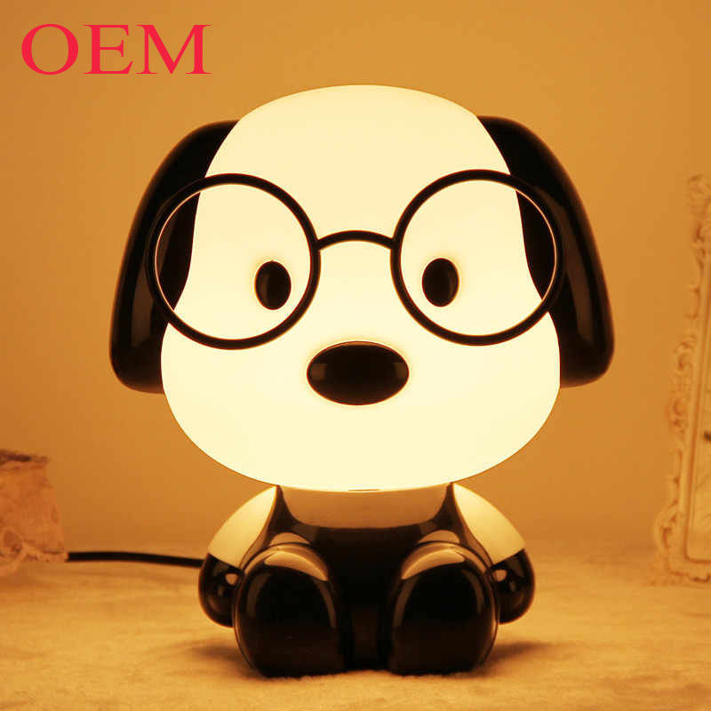 Animais Cartoon Cão Luz Noturna Lâmpada de mesa de decoração de casa portátil