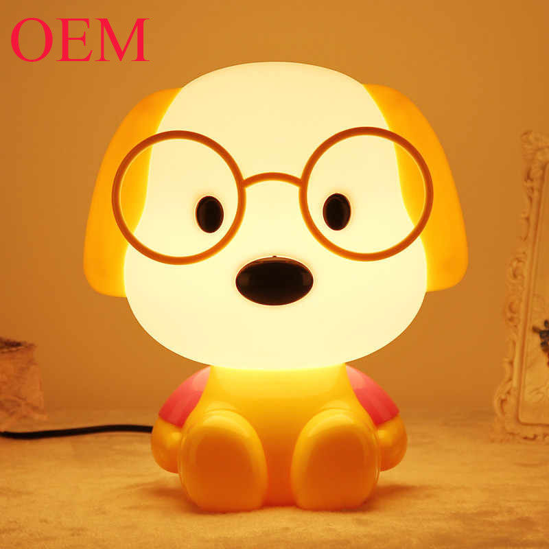 Animais Cartoon Cão Luz Noturna Lâmpada de mesa de decoração de casa portátil