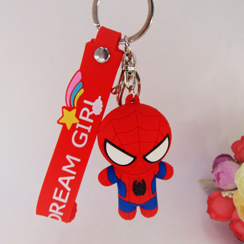 Animação de desenhos animados 3D personalizada Capitão América Chave de Chave de Borracha Chave de Chave de PVC Para Saco Escolar