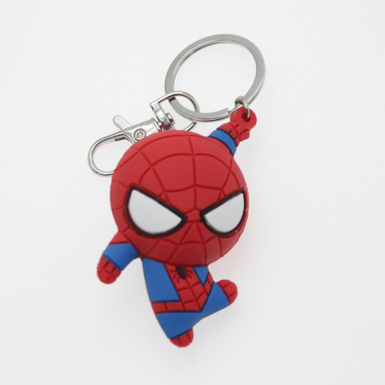 Animação de desenhos animados 3D personalizada Capitão América Chave de Chave de Borracha Chave de Chave de PVC Para Saco Escolar