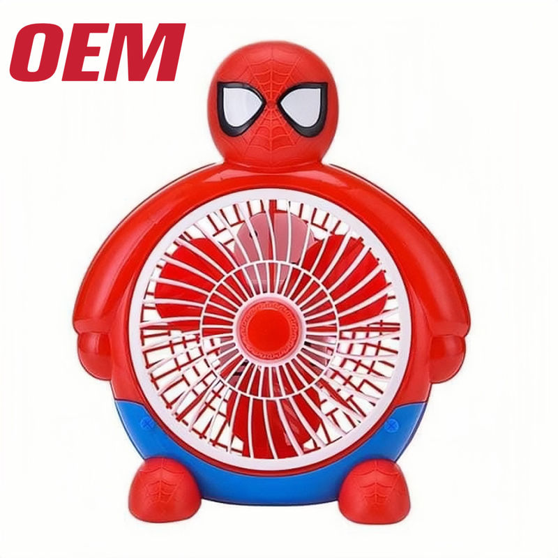 Mini ventilador de refrigeração portátil OEM Verão Ventilador portátil feito portátil Bateria de lítio foda plástico de verão desenho animado
