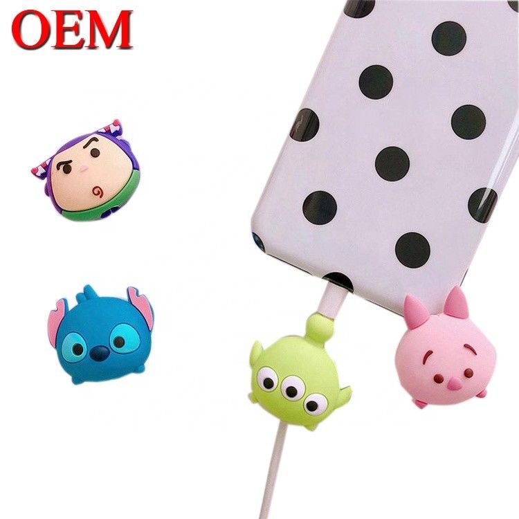 Custom Mini Cute USB Toy OEM Cute Cartoon Cable Bites Figuras Fazer Plsstic Data Animal Carregador Bites Acessório brinquedo