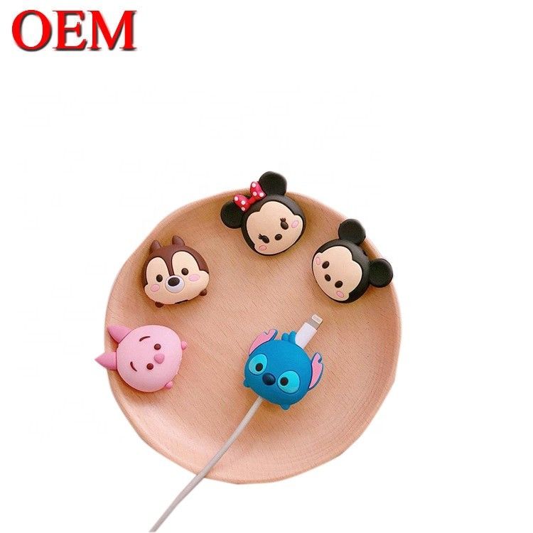 Custom Mini Cute USB Toy OEM Cute Cartoon Cable Bites Figuras Fazer Plsstic Data Animal Carregador Bites Acessório brinquedo