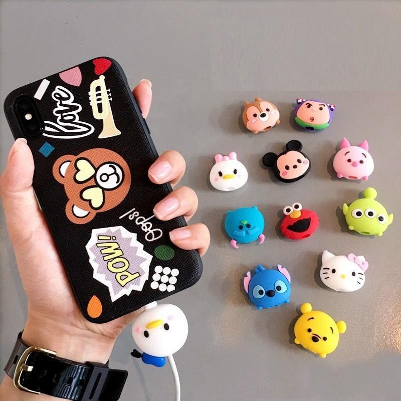 Custom Mini Cute USB Toy OEM Cute Cartoon Cable Bites Figuras Fazer Plsstic Data Animal Carregador Bites Acessório brinquedo