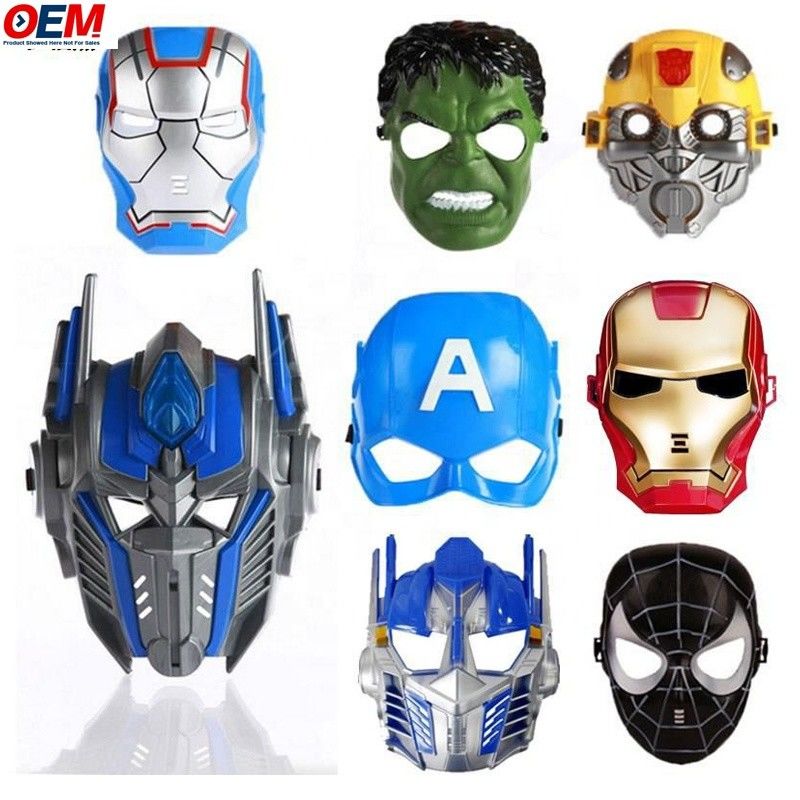 Máscaras personalizadas de Halloween Super-herói de PVC aranha Herói de Ferro Hulk Capitão América Máscaras Costumes de Cosplay Máscara facial