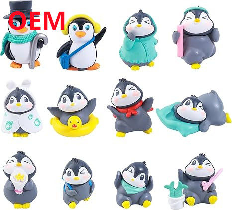 Brinquedos de animais engraçados personalizados feitos de 6 desenhos bonecas de PVC OEM material de PVC mini brinquedos