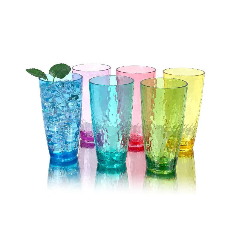Tumbler acrílico com tampa e palha Dupla parede de cores misturadas copos de plástico reutilizáveis com seu próprio design