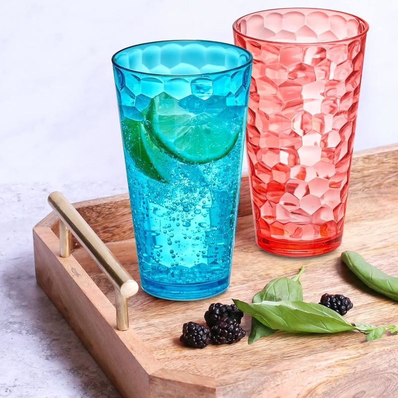Tumbler acrílico com tampa e palha Dupla parede de cores misturadas copos de plástico reutilizáveis com seu próprio design