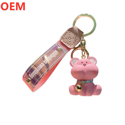 Custom 3d PVC plástico desenho animado Keychain OEM Design lindo Mini Keychain plástico