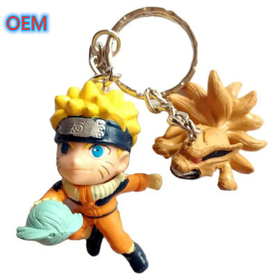 Custom Qualquer forma PVC Keychain Acrílico, OEM Design 3D Cartoon Anime Keychain Cute