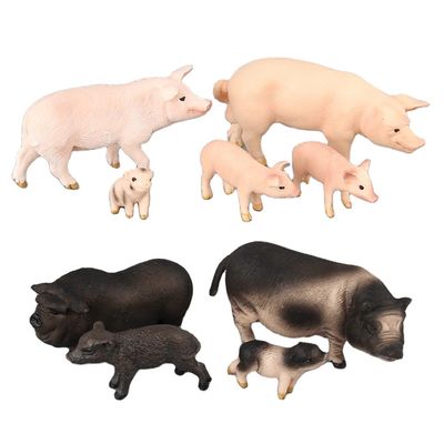 Simulação personalizada Animais Modelos de brinquedos Conjuntos de Porco Figura de ação de plástico brinquedos educacionais