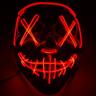 Máscara personalizada de Halloween LED Máscara brilhante palavras pretas Máscaras de Halloween LED Facepiece