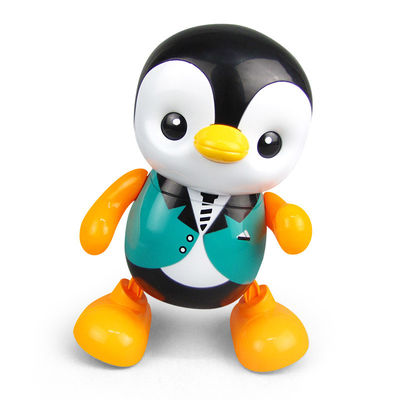 Brinquedos de bebê personalizados lindo balanço inteligente pingüim dançante educação LED brinquedo de luz