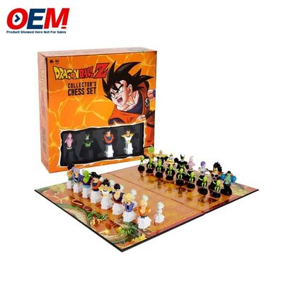 Conjunto de xadrez de personagens de plástico de PVC personalizado Figurinas de xadrez OEM Conjunto de tabuleiro de xadrez Faça brinquedo de xadrez engraçado