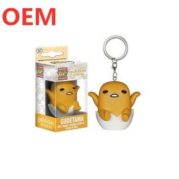 OEM Cartoon Cute Gudetama Figura de Chaveira de Velas de Ovos Figura de Chaveira Personalizada Figura de Ação de Brinquedo
