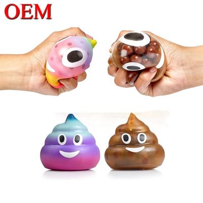 Fabrica OEM Forma de cocô fofinha Espremendo Bola de Estresse OEM TPR Bola de Alivio de Estresse Brinquedo Fazer Brinquedo de Cartoon Squishy