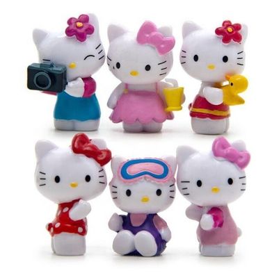 Custom OEM Feito PVC Mini plástico Cartoon Kitty gato brinquedo para criança fabricante