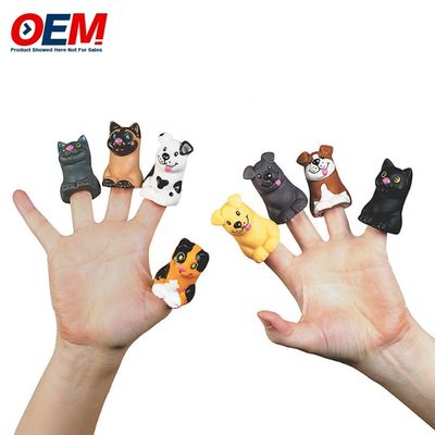 Brinquedos de dedo de plástico personalizados em forma de animal Brinquedos de PVC feitos em silicone Brinquedo infantil