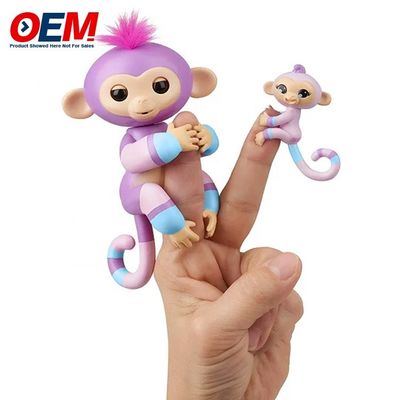 Brinquedos de dedos de macaco de animais de plástico personalizados Brinquedos de PVC feitos de silicone Brinquedo infantil