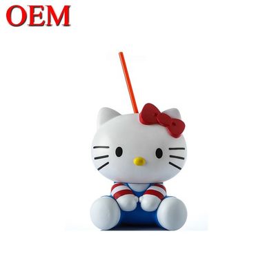 Fabricação Personagem de desenho animado Personalizado gato 3D PP Cola Cup OEM Figura de plástico / vinil